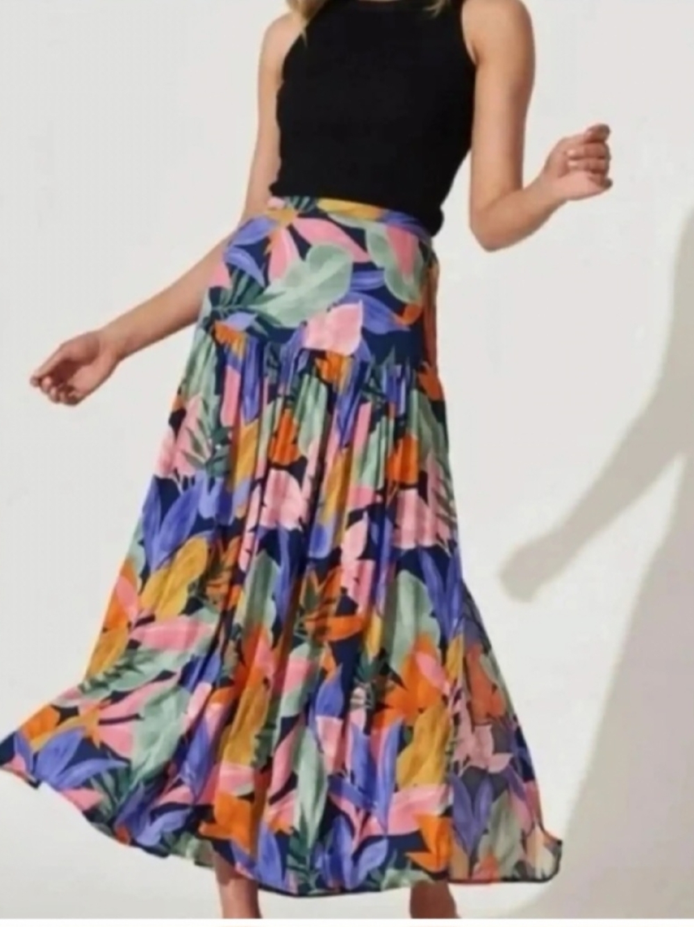 Abel The Abel Floral Multi-Color Maxi Skirt - Women's Flowing Summer Skirt Sz S